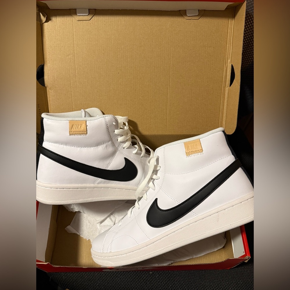 Nike Men's White and Black High-Top Sneakers NEW SIZE 11